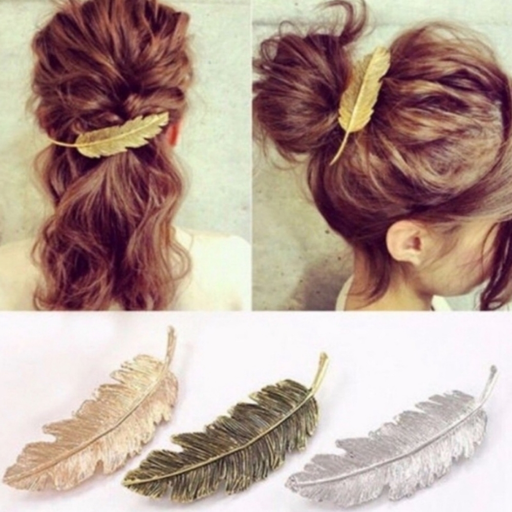 Feather Leaf Hair Clip